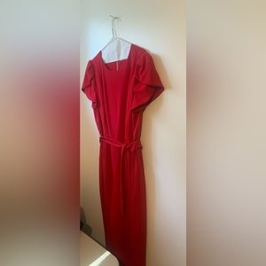 Calvin Klein red tulip sleeve jumpsuit size 14